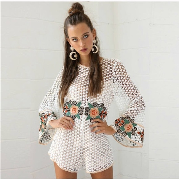 Pants - White floral romper!